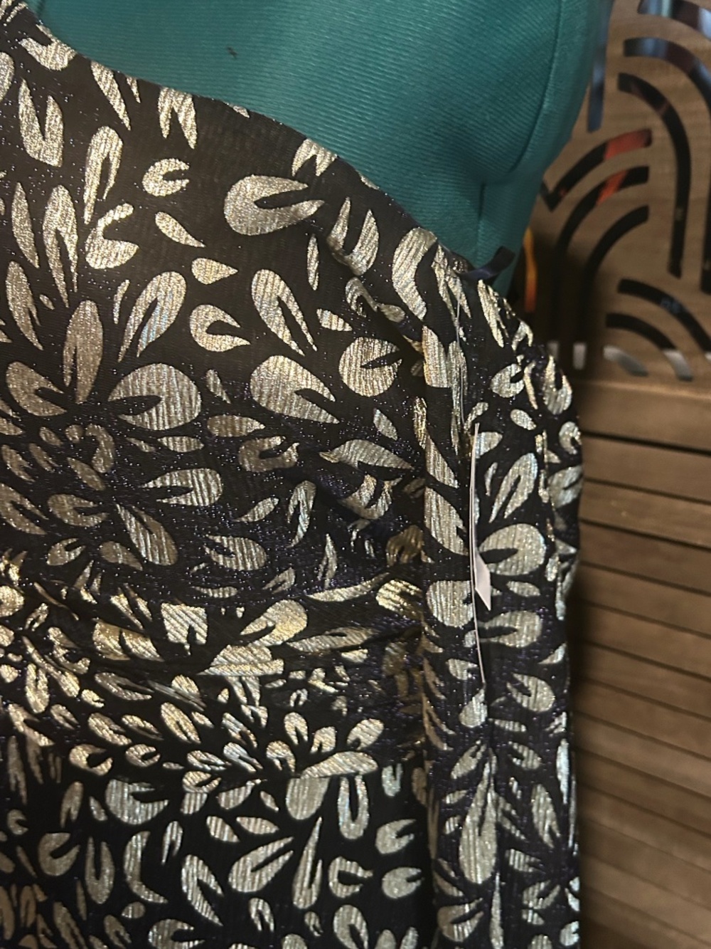B&A by Betsy & Adam One-Shoulder Metallic Floral Gown | NWT | Size 16 - Picture 4 of 8